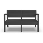 Banc de jardin en résine - Miami - Graphite - Gris