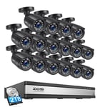 ZOSI 1080P 16CH Enregistreur DVR et 16pcs Caméra de Vidéo Surveillance CCTV
