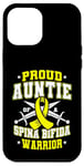 Coque pour iPhone 14 Pro Max Ruban jaune « Proud Auntie Of A Spina Bifida Warrior »