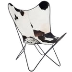 Fauteuil Design Peau de Vache "Papillon" 92cm Noir & Blanc