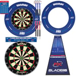 Winmau PDC Blade 6 Dartboard Surround Set With Darts + PDC Outshot Darts Mat Set