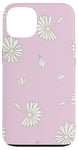 Coque pour iPhone 13 Marguerites blanches sur fond rose pâle