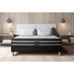 Prestige Literie - Ensemble matelas sommier Exclusive 160 x 200 cm - Couleur : Noir