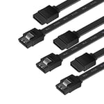 Benfei SATA Cable III, 3 Pack SATA Cable III 6Gbps Straight HDD SDD Data Cable with Locking Latch 18 Inch for SATA HDD, SSD, CD Driver, CD Writer - Black