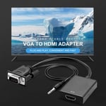 VGA till HDMI adapter kabel med 3.5mm audio kabel - För TV/laptop/pc mm