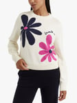 Chinti & Parker Love Is Floral Print Jumper, Cream/Multi