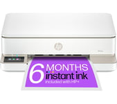 HP Envy 6132e All-in-One Inkjet Wireless Printer with Fax & 6 Months Instant Ink with HP, Silver/Grey