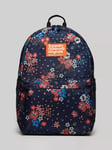 Superdry Floral Print Montana Backpack, Doris Navy