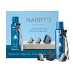 Harry's Razors for Men - Men's Razor with Chrome Handle + 3 Razor Blade Refills + Travel Blade Cover + 120ml Shave Gel, Harry's Razor Head Refills use 5 Blade Design, Men's Shave Gel with Aloe