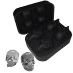 Non-Stick Silikone bakke til Isterninger - Skull Design - Plads til 4 stk.