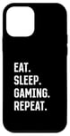 Coque pour iPhone 12 mini Eat Sleep Gaming Repeat Console de jeu et de jeux vidéo