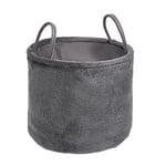 OHS Teddy Fleece Storage Blanket Basket Laundry Wash Bathroom Toy Hamper with Handles Home Stair Decor Tidy Picnic Organiser Clothes Foldable - Charcoal Grey