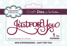 Sue Wilson Mini Expressions - Just for You - Cutting Dies, Silver, 9.7 x 2.8 cm Die