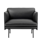Muuto - Outline Studio Chair / Black Base Refine Leather Black - Fåtöljer