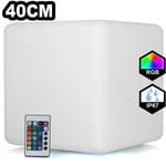 Europalamp - Cube led Lumineux Multicolore 40CM Rechargeable Sans Fil