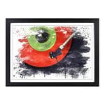 Big Box Art Turntable Record Vinyl V3 Framed Wall Art Picture Print Ready to Hang, Black A2 (62 x 45 cm)