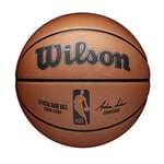 Wilson Ballon de Basket, NBA OFFICIAL GAME BALL, pour jeu en salle, Cuir, Taille : 7, Marron