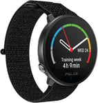 Polar Mixte Montre Fitness, GPS, Boîtier en polymère renforcé à la fibre de verre. Bouton en acier inoxydable. Bracelet en nylon, Hook and Loop Noir, M-L