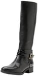 Geox D Felicity Knee high Boot, Black, 2.5 UK