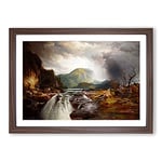 Big Box Art The Wilds of Lake Superior by Thomas Moran Framed Wall Art Picture Print Ready to Hang, Walnut A2 (62 x 45 cm)