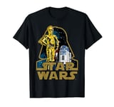 Star Wars C-3PO R2-D2 Droids Of Vader's Shadow Badge T-Shirt