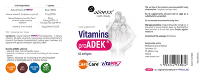 Aliness, ADEK Vitamins ProADEK x 60 caps. COMPLEX