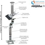 Kit conduit isolé sortie toiture avec dévoiement Inox-Galva et Inox-Inox Poujoulat Diamètre 230 Configuration du conduit Déport : 21 cm Longueur :