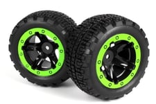 BLACKZON Slyder ST Wheels/Tires Assembled (Black/Green)