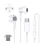 USB C Headphones, USB C Earphones Magnetic USB Type C Headphones Earbuds with Mic for iPhone 15 Google Pixel 8 Pro 7 6 Pro 5 4a 3 XL, Huawei P40 P30, Samsung S23 S22 Ultra S21 FE S20 A53 for iPad Pro