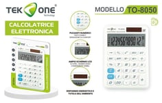 Calculatrice Tekone TO-8050 Électronique École Collège 12 Chiffres Solaire Hsb