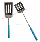 Stainless Steel Burger/Fish Slice Slotted Turner Spatula Kitchen BBQ Extendable