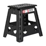 Relaxdays XL Folding, Portable, Large Bathroom Step Stool, for up to 120 kg, Plastic, 39.5 cm Tall, Black