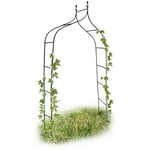 Relaxdays - Arche à rosiers courbée avec pointe, métal 2,4 m, arceau de jardin, obélisque, tuteur plantes grimpantes, vert