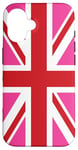 iPhone 16 Cool Pink & Red British Art Flag The Union Jack Case