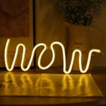 Wow Shape Led Neon Light Vägghängande Bar Atmosphere Lights Warm Light