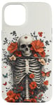 iPhone 15 Plus Skeleton Ribcage Anatomy with Flowers Butterflies Case