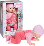 Baby Annabell Emily Walk with Me 710623-43cm Doll with Pink Romper and Hat - Includes Realistic Features - Requires 3 AAA Batteries (Not Included) - Suitable for Kids From 3+ Years