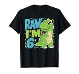 Kids 6 Year Old 6th Birthday Boy T Rex Dinosaur Happy B-Day T-Shirt