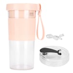 (Pink 320ml)Portable Electric Fruit Juicing Cup Three Leaf Cutter Head Juicer