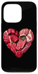 Coque pour iPhone 13 Pro Graphique culinaire pour la Saint-Valentin, barbecue, viande de bœuf crue, cœur, papa et chef