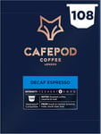 CafePod Coffee Pods Nespresso Compatible Decaf Espresso 108 Aluminium Capsules