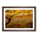 Big Box Art Apple Tree with Red Fruit by Paul Ranson Framed Wall Art Picture Print Ready to Hang, Walnut A2 (62 x 45 cm)