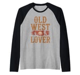 Old Western Film Fan Classic Cowboy Culture and Wild West Raglan Baseball Tee