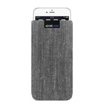 Adore June Business Housse Compatible avec iPhone 7/6 / 6S, Pochette Établie Caractéristique Matériel avec Affichage Nettoyage Effet, Gris/Noir