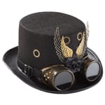 Fashion Top Hat Steampunk Hat Halloween Hat med Gear Wings Goggles Performance Hat Top Hat för maskeradfest