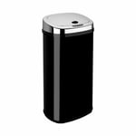 42L Kitchen Sensor Bin Automatic Waste Dustbin Home Office Chrome Lid Black Bin