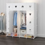 16 Cubes Armoire étagère modulable en plastique blanc casiers Penderies Rangement Armoire Penderie Placard