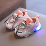 Frozen Elsa Mesh LED Luminous Sneakers Barn Skor Sommar Höst Silver 27