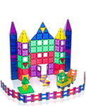 Playmags 150 Pcs Magnetic Building Tiles Set for Kids - STEM Approved 3D Blocks