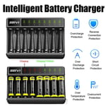 Battery Charger 8 Slot Adapter For AA/AAA NiMH Rechargeable Batteries